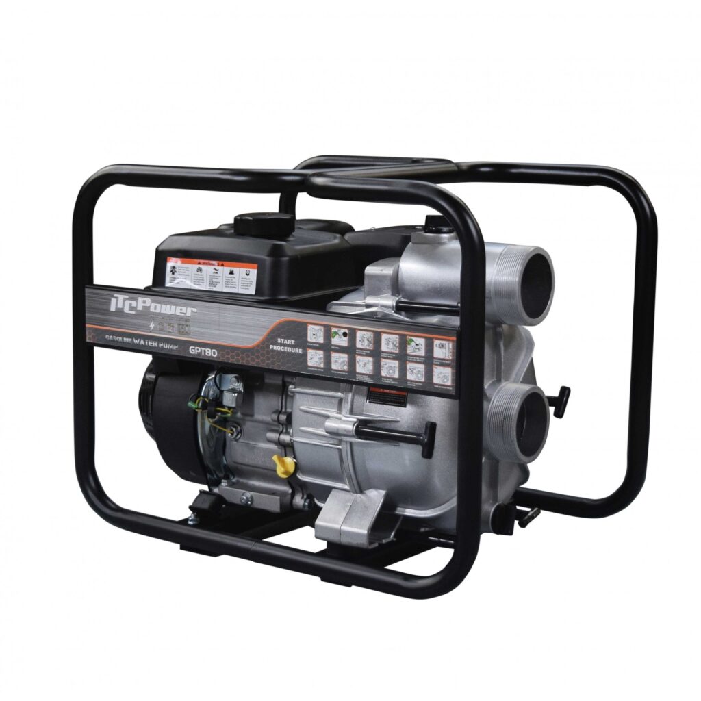 Motobomba Gasolina ITCPower Aguas Cargadas Sucias GTP80 ITC Power